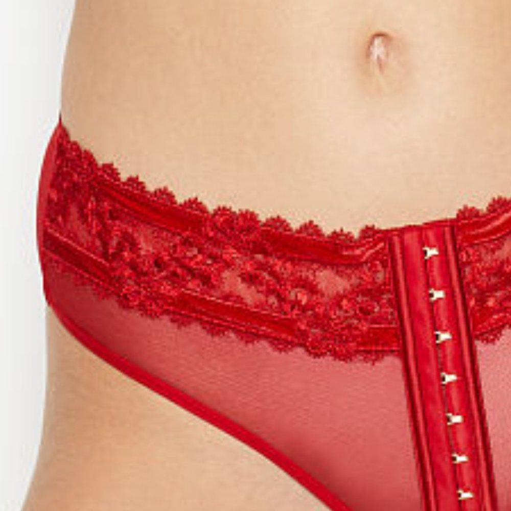 Last One! Red Velvet Trim NWT VS S Midrise Cheeky - Picture 6 of 16